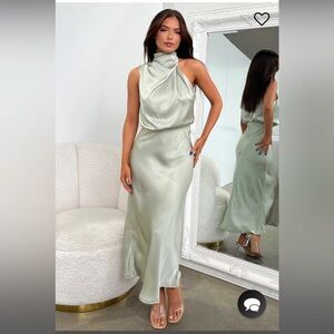 Sage Green Dress Silk